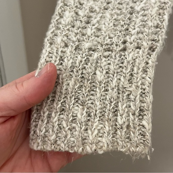 Lucky Brand Knit Oatmeal Sweater Size Large Boho Neutral Side Lace Casual - Picture 3 of 7